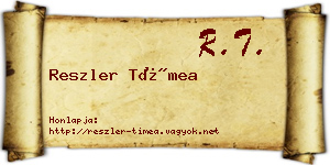 Reszler Tímea névjegykártya